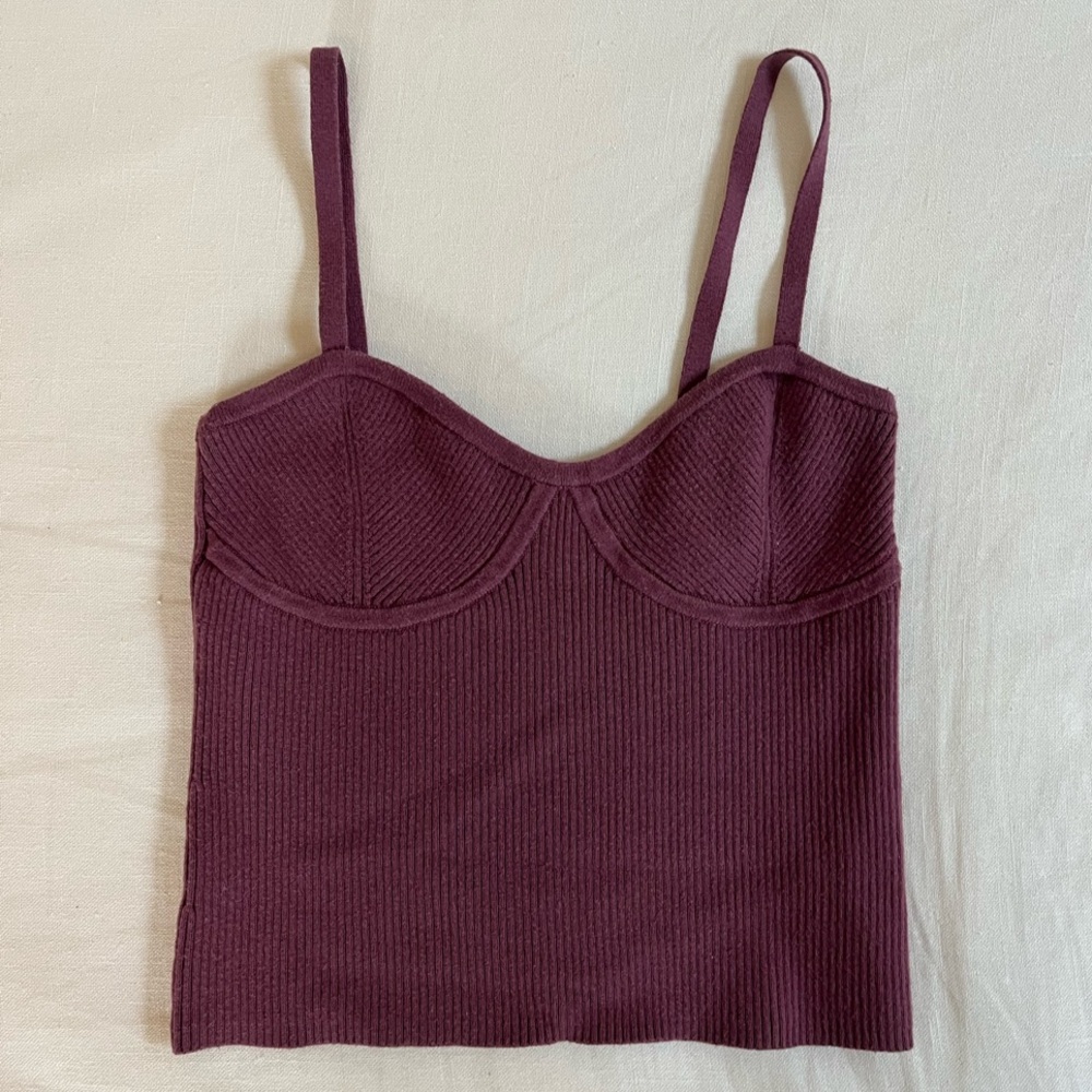 Madewell Corset-Detail Crop Sweater Tank